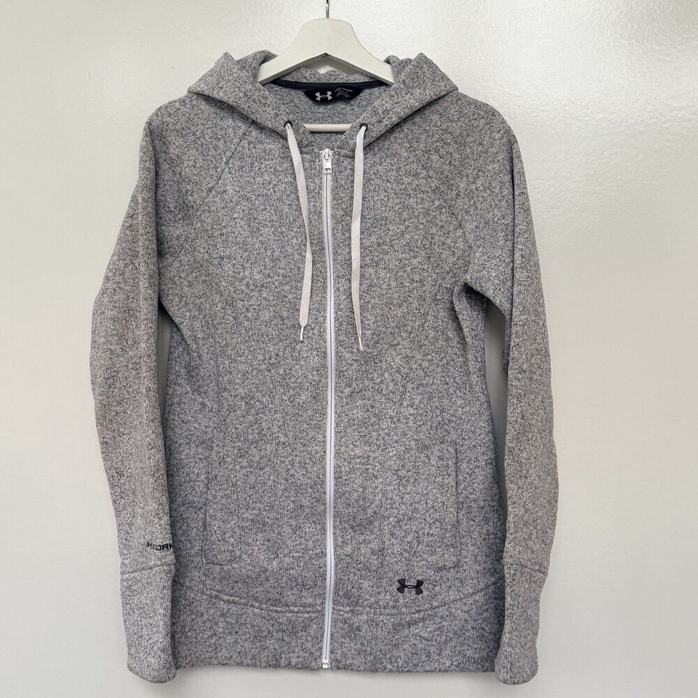 Under Armour Jacket Womens M Wintersweet Full Zip Hoodie Heather Gray Storm Tec